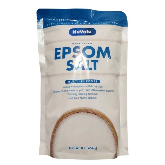 NuValu Epsom Salt Natural Magnesium Sulfate 1lb - Picture 2 of 5